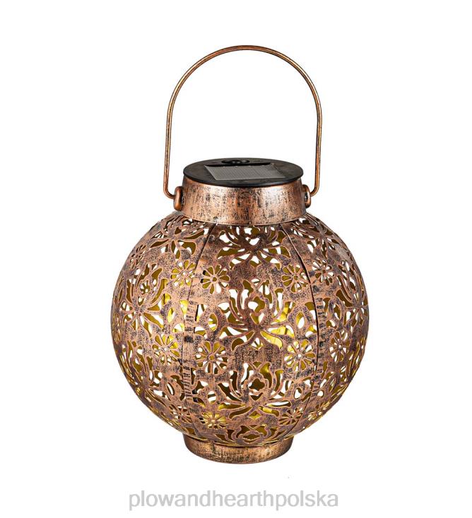 Plow & Hearth mini latarnie słoneczne z wycięciami, zestaw 2 sztuk - brąz 02XR6484 podwórko i ogród