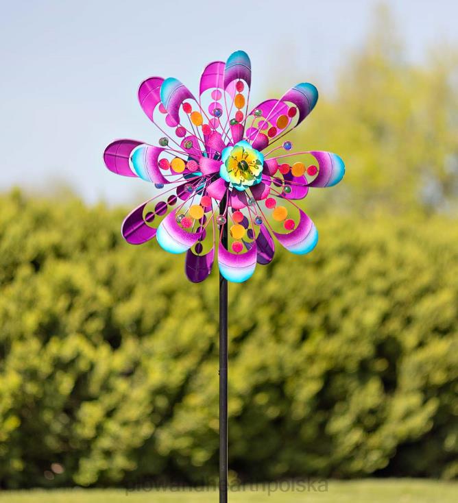 Plow & Hearth metalowy wiatraczek z bąbelkami klejnotów - fioletowy 02XR6357 podwórko i ogród