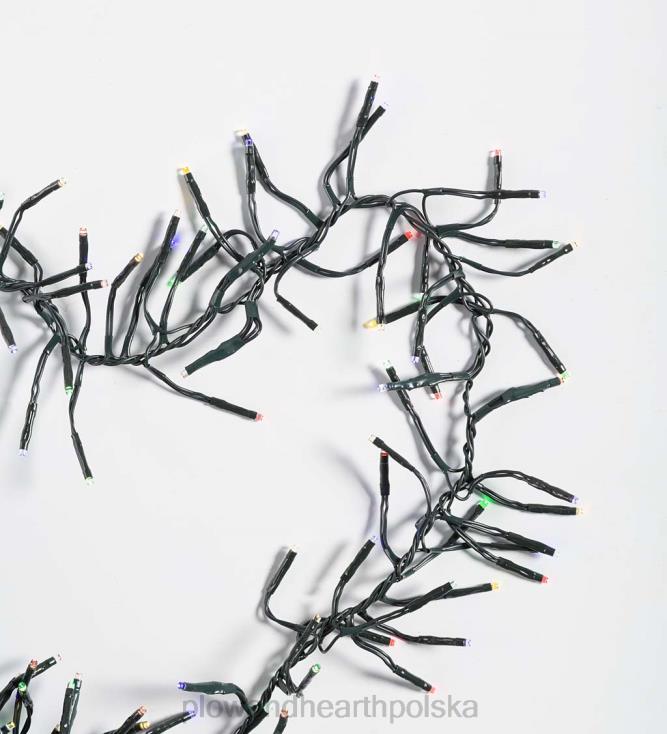 Plow & Hearth Elektryczne światła klastrowe wewnętrzne/zewnętrzne z 1128 wielokolorowymi diodami LED; 32' 02XR633 podwórko i ogród