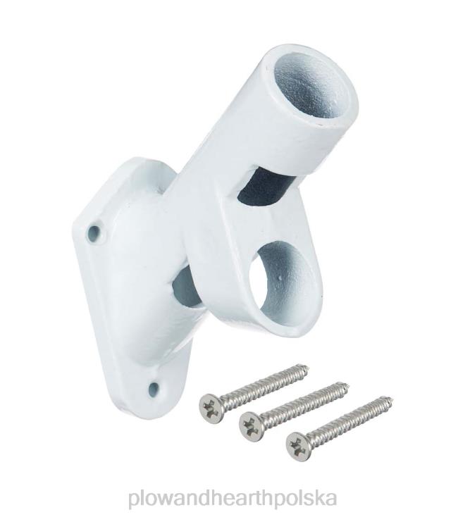 Plow & Hearth dwupozycyjny aluminiowy uchwyt na flagę domową z białym wykończeniem 02XR6642 podwórko i ogród