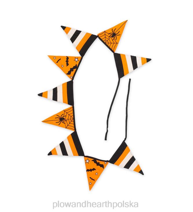 Plow & Hearth Bawełniana chorągiewka z proporczykiem na Halloween, pajęczyna 02XR6545 podwórko i ogród