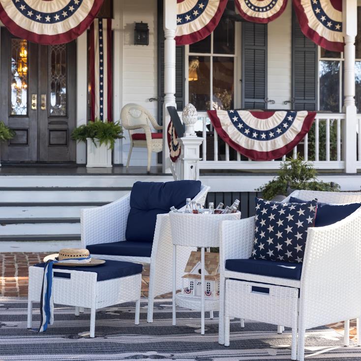 Plow & Hearth klasyczna kolekcja bawełnianych chorągiewek z amerykańską flagą 02XR6539 podwórko i ogród