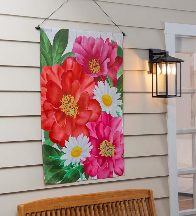 Plow & Hearth kwitnąca flaga zamszowego domu 02XR6628 podwórko i ogród