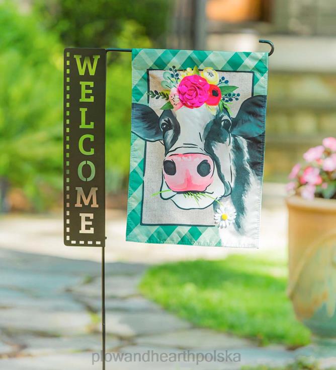 Plow & Hearth Wycięty laserowo znak powitalny stojak na flagę ogrodową 02XR6191 podwórko i ogród