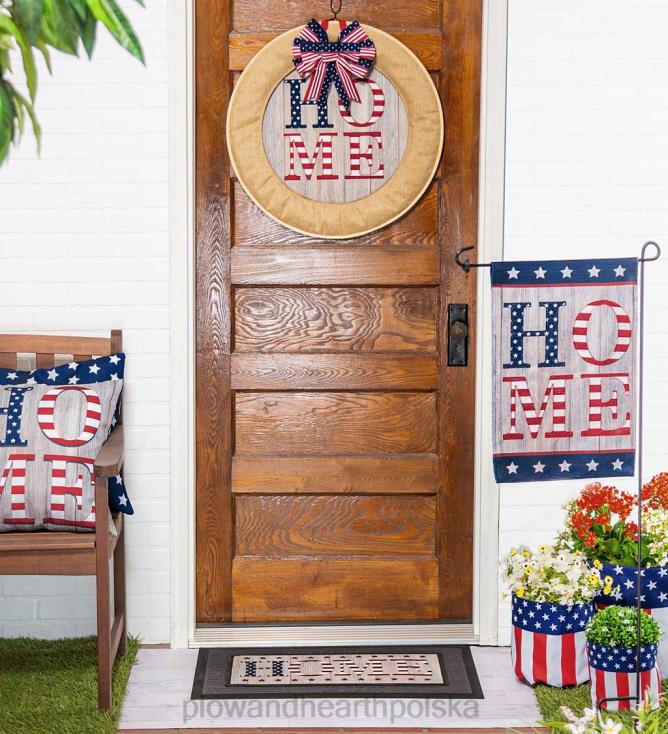 Plow & Hearth flaga ogrodowa z jutowego ogrodu americana 02XR6580 podwórko i ogród