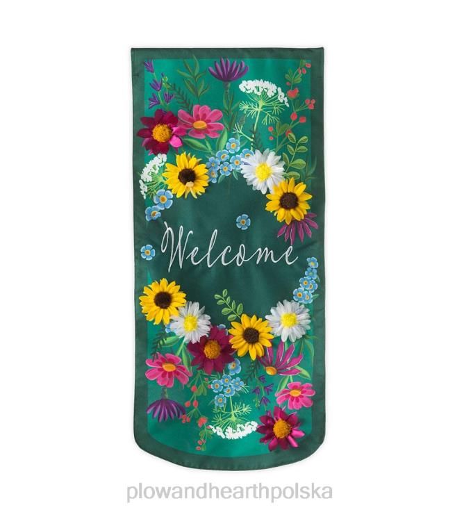 Plow & Hearth polne kwiaty witają flagę proporczyka 02XR63011 podwórko i ogród