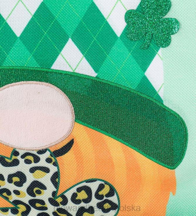 Plow & Hearth ul. Flaga ogrodowa z jutowego krasnala Patrick's 02XR6593 podwórko i ogród