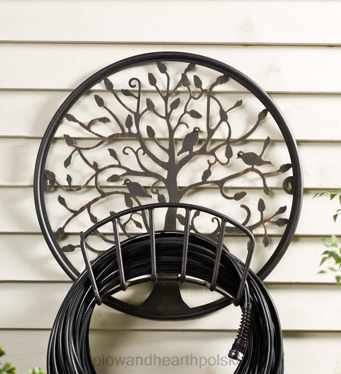 Plow & Hearth metalowy uchwyt na wąż drzewo życia 02XR6995 podwórko i ogród
