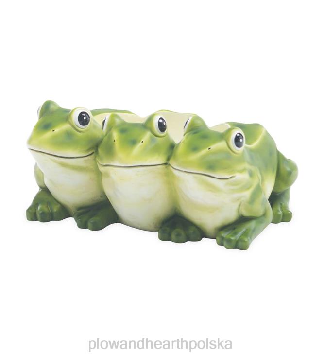 Plow & Hearth Sadzarka do żab trojaczków do użytku wewnątrz/na zewnątrz na kwiaty lub zioła 02XR6960 podwórko i ogród