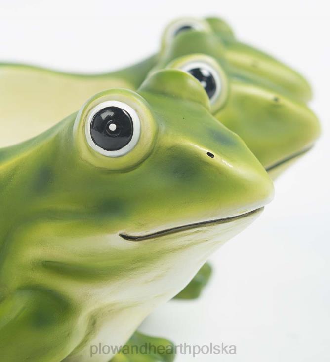 Plow & Hearth Sadzarka do żab trojaczków do użytku wewnątrz/na zewnątrz na kwiaty lub zioła 02XR6960 podwórko i ogród