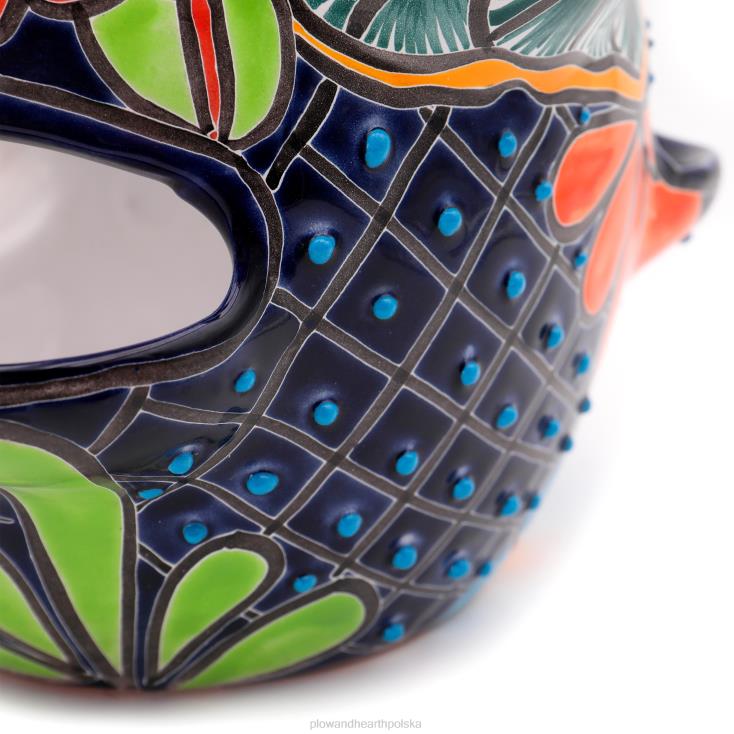 Plow & Hearth duża doniczka na truskawki Talavera w kolorze królewskiego błękitu 02XR6939 podwórko i ogród