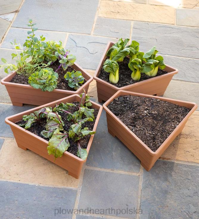 Plow & Hearth podwyższone modułowe donice do konwersji, zestaw 4 szt 02XR6920 podwórko i ogród