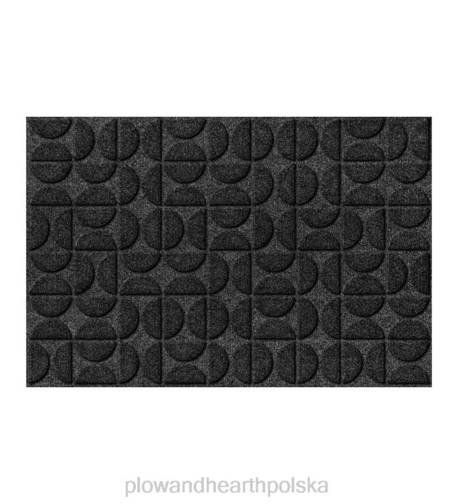 Plow & Hearth Wycieraczka bez obramowania z klepsydrą typu waterhog do użytku wewnętrznego i zewnętrznego, 2' x 3' - węgiel drzewny 02XR61038 podwórko i ogród