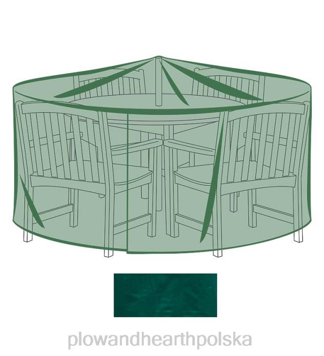 Plow & Hearth klasyczny duży okrągły stół i krzesła pokrowiec na meble ogrodowe - zielony 02XR61013 podwórko i ogród