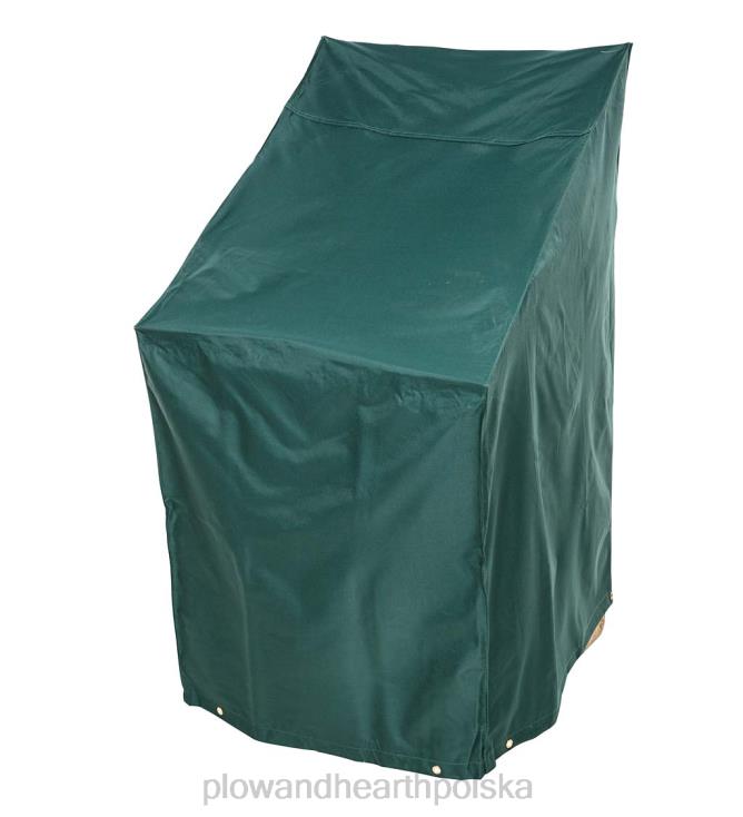 Plow & Hearth klasyczny pokrowiec na meble ogrodowe na każdą pogodę na krzesła sztaplowane - zielony 02XR61034 podwórko i ogród