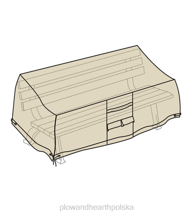 Plow & Hearth luksusowy pokrowiec na ławkę - tan 02XR61026 podwórko i ogród