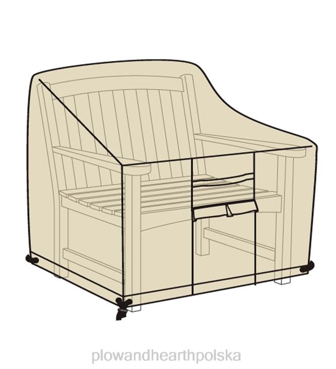 Plow & Hearth luksusowy pokrowiec na krzesło z głębokim siedziskiem - tan 02XR61010 podwórko i ogród