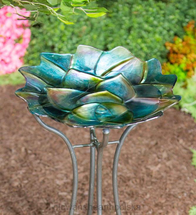 Plow & Hearth ręcznie malowana i tłoczona szklana umywalka z soczystymi ptakami 02XR6857 podwórko i ogród