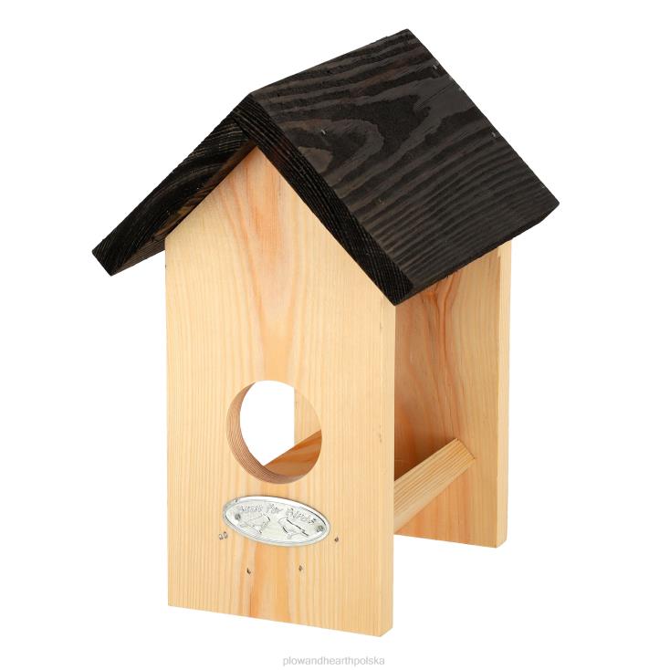 Plow & Hearth Drewniany otwarty domek dla ptaków z masłem orzechowym i słoiczkiem masła orzechowego 02XR6796 podwórko i ogród