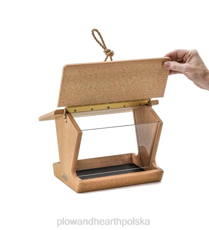 Plow & Hearth Karmnik dla ptaków w kształcie leja z recyklingu, wykonany z polietylenu 02XR6785 podwórko i ogród