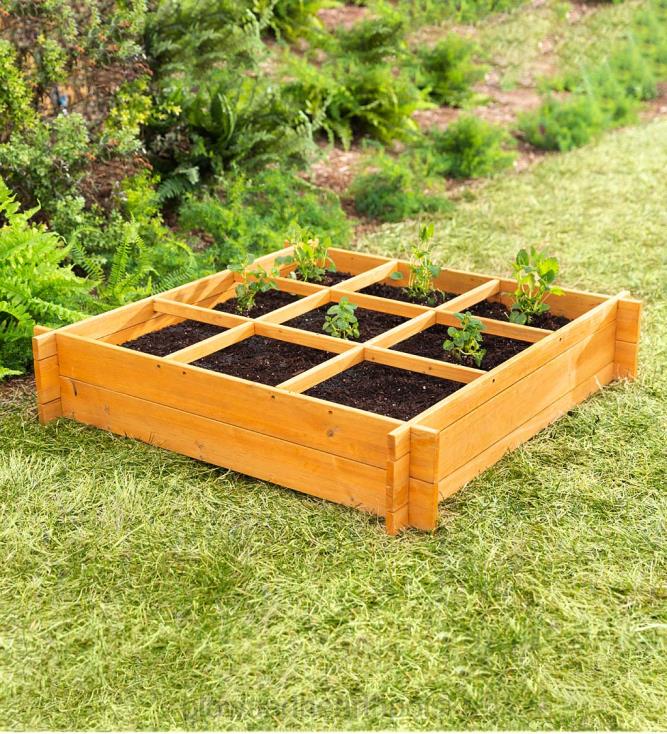 Plow & Hearth drewniane łóżko ogrodowe z podwyższeniem 02XR61000 podwórko i ogród