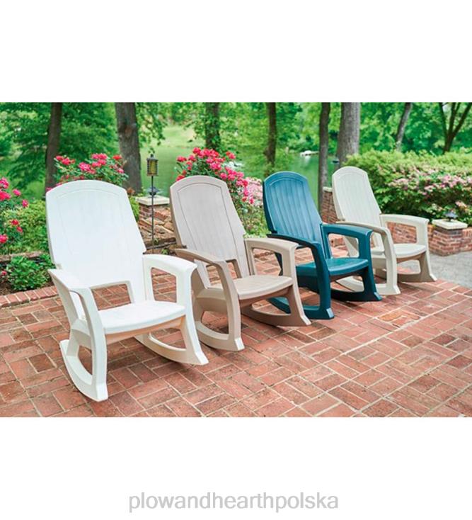 Plow & Hearth Ekologiczny fotel bujany na każdą pogodę - ciemnoszary brąz 02XR6678 podwórko i ogród