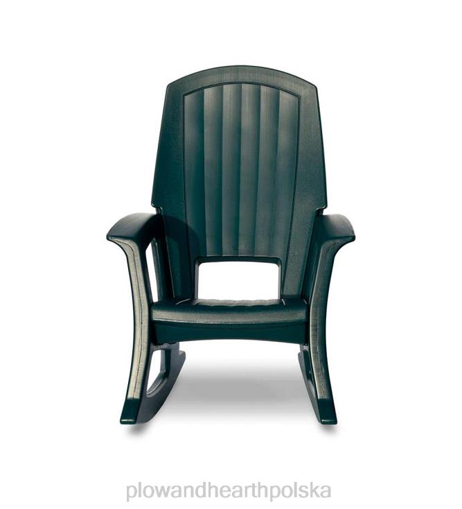 Plow & Hearth Ekologiczny fotel bujany na każdą pogodę - ciemnoszary brąz 02XR6678 podwórko i ogród