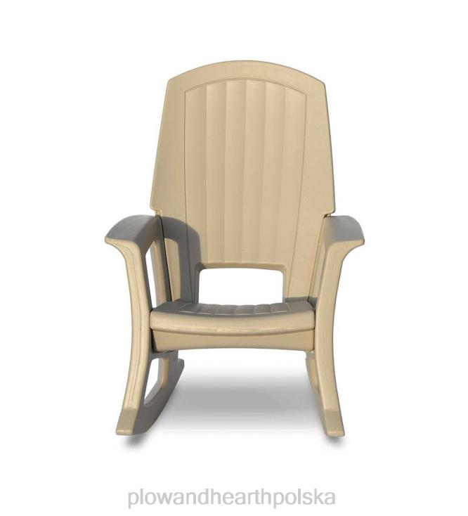 Plow & Hearth Ekologiczny fotel bujany na każdą pogodę - ciemnoszary brąz 02XR6678 podwórko i ogród
