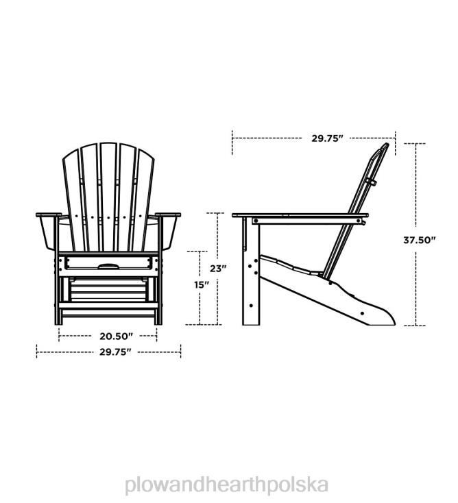 Plow & Hearth Krzesło Adirondack z drewna Polywood z chowaną otomaną - niebieskie 02XR6682 podwórko i ogród