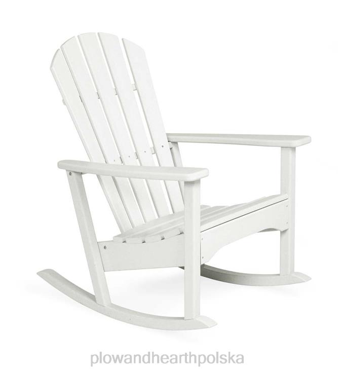 Plow & Hearth Krzesło Adirondack z drewna Polywood z chowaną otomaną - niebieskie 02XR6682 podwórko i ogród