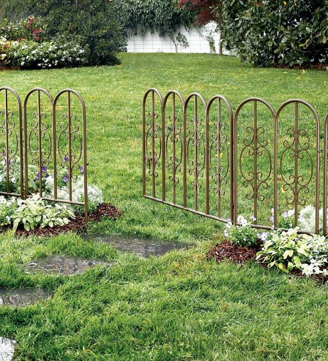 Plow & Hearth Żelazne ogrodzenie ogrodowe firmy Montebello 02XR6671 podwórko i ogród