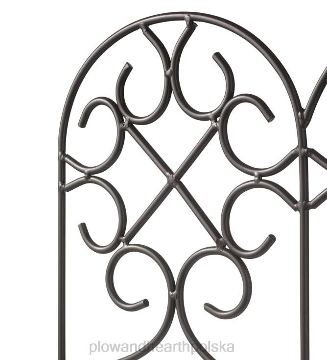 Plow & Hearth obrzeża z kutego żelaza ze szlifowanymi palikami i wykończeniem z brązu 02XR6670 podwórko i ogród