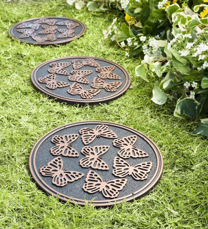 Plow & Hearth Odskocznia z gumy pochodzącej z recyklingu, zestaw 3 sztuk - złote pszczoły 02XR6690 podwórko i ogród