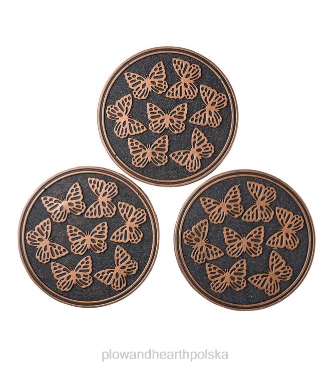 Plow & Hearth Odskocznia z gumy pochodzącej z recyklingu, zestaw 3 sztuk - złote pszczoły 02XR6690 podwórko i ogród