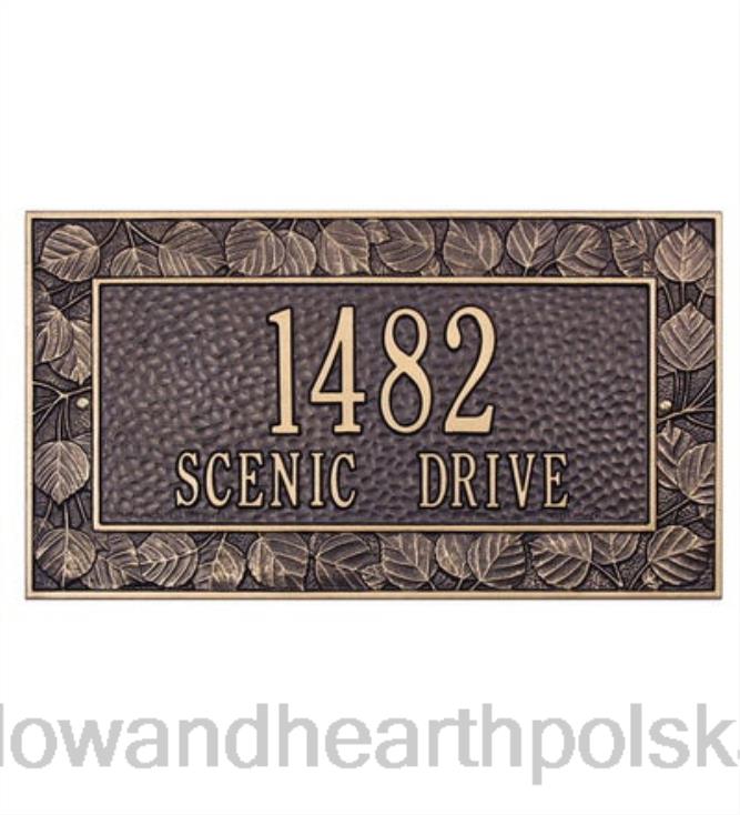 Plow & Hearth Amerykańska spersonalizowana tabliczka adresowa osika z odlewu aluminiowego - czarna 02XR6728 podwórko i ogród