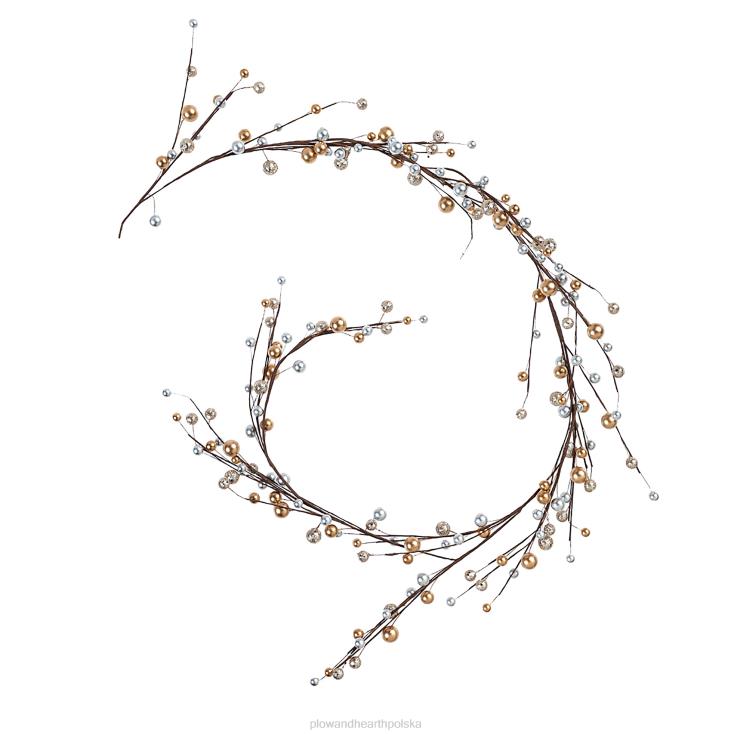 Plow & Hearth brokatowa i złota girlanda świąteczna 02XR62194 sezonowe i prezenty