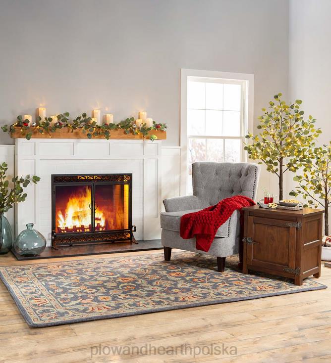 Plow & Hearth lekka, dzianinowa, wygodna narzuta akrylowa - niebieska 02XR62169 sezonowe i prezenty