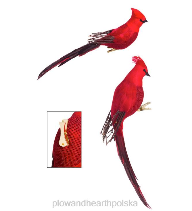 Plow & Hearth majestatyczny ozdobny klips kardynalny, zestaw 2 szt 02XR62282 sezonowe i prezenty