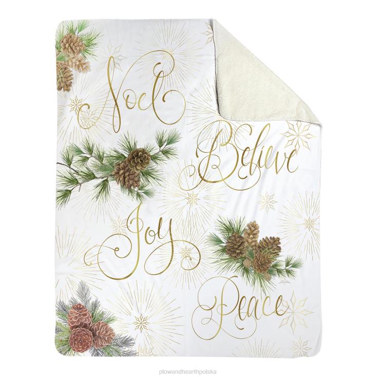 Plow & Hearth wakacyjny rzut z polaru sherpa, sosna 02XR62297 sezonowe i prezenty