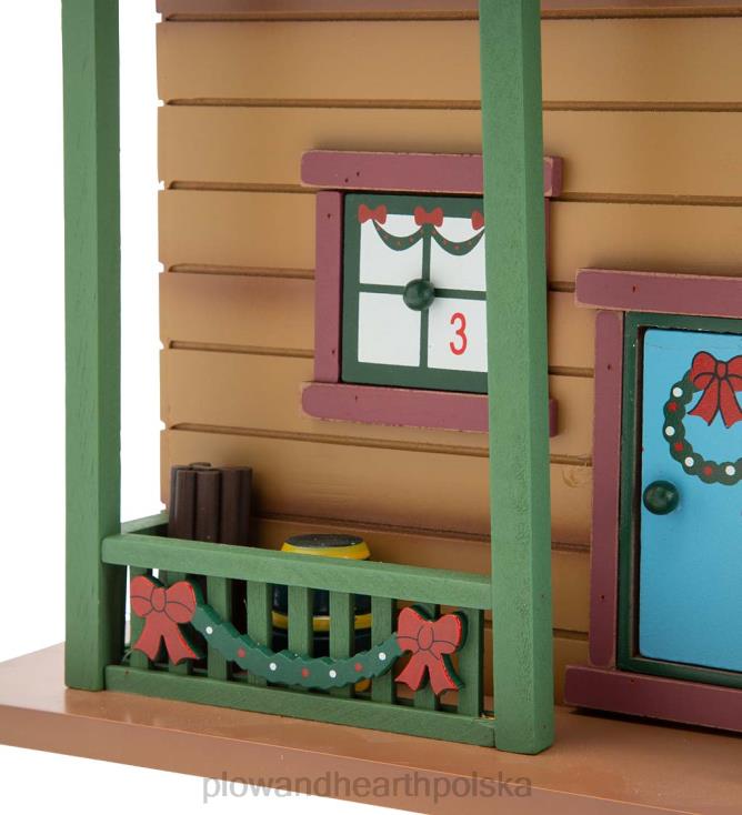 Plow & Hearth świąteczna chatka adwentowa z leśnymi zwierzętami i Mikołajem 02XR62164 sezonowe i prezenty