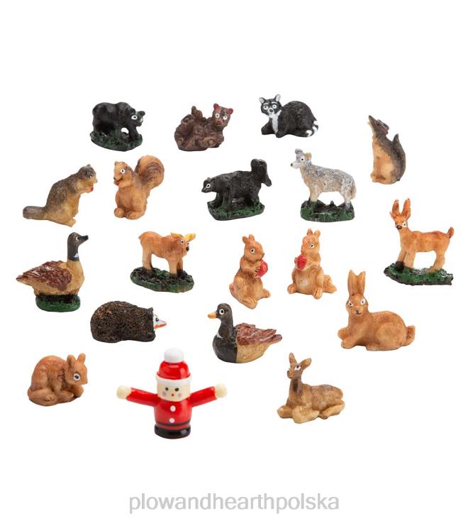 Plow & Hearth świąteczna chatka adwentowa z leśnymi zwierzętami i Mikołajem 02XR62164 sezonowe i prezenty