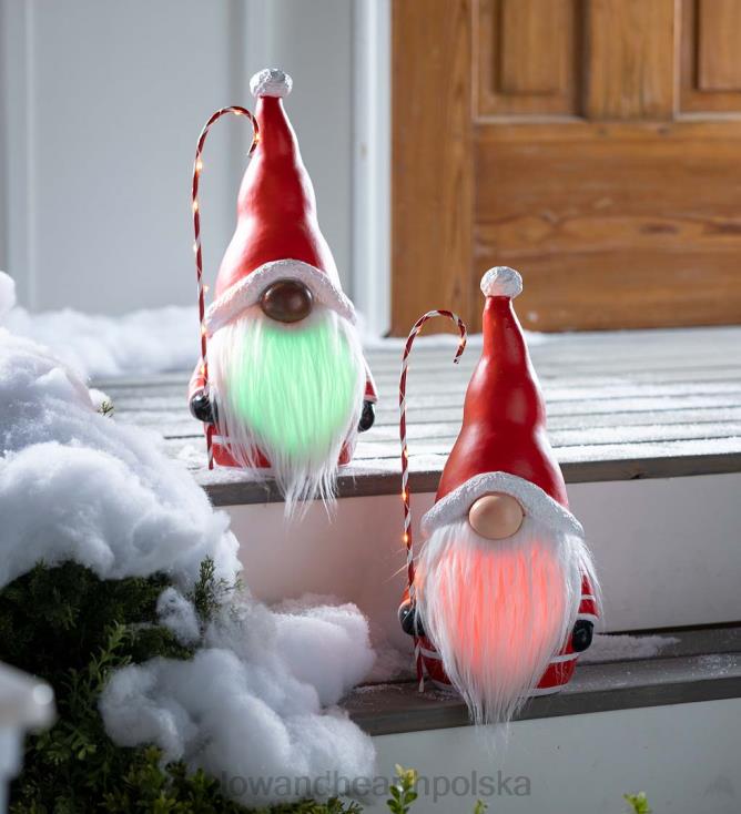 Plow & Hearth Święty Krasnal z zapaloną cukierkową laską i zmieniającą kolor brodą - czarny 02XR62286 sezonowe i prezenty