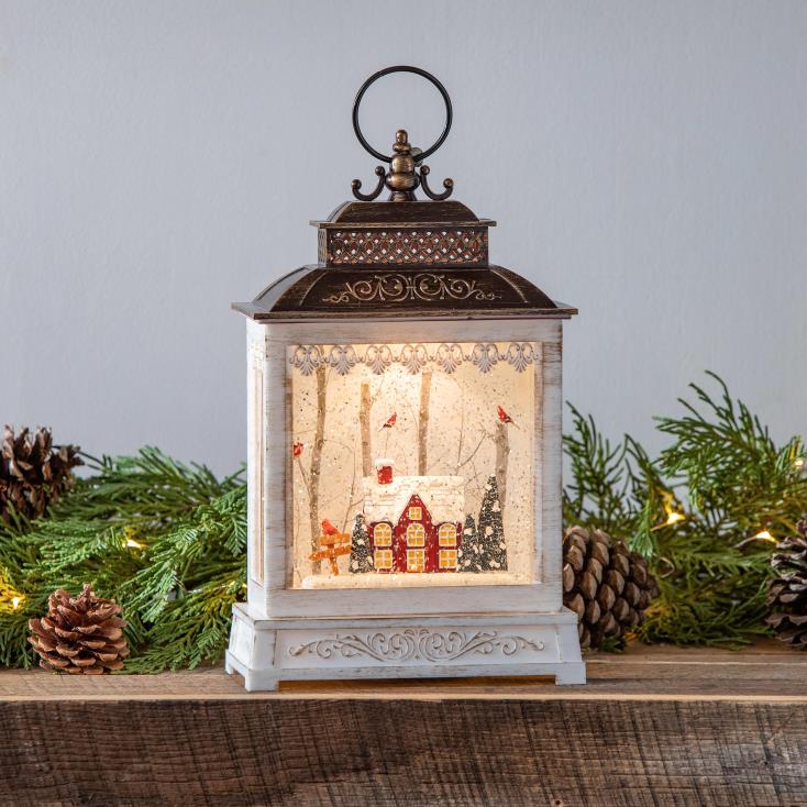 Plow & Hearth zapalona świąteczna latarnia wodna kardynała z muzyką 02XR62184 sezonowe i prezenty