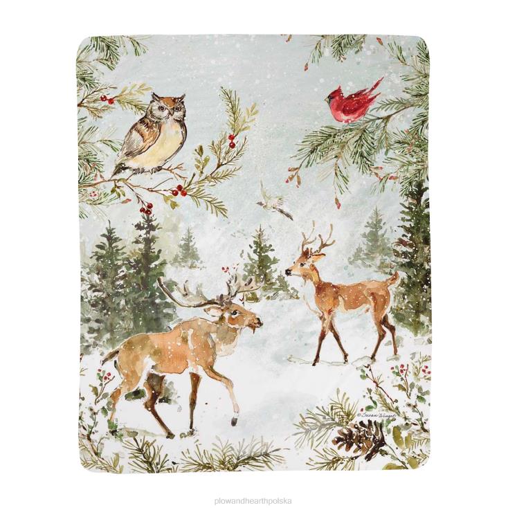 Plow & Hearth zimowy rzut polarem sherpa z lasu 02XR62202 sezonowe i prezenty