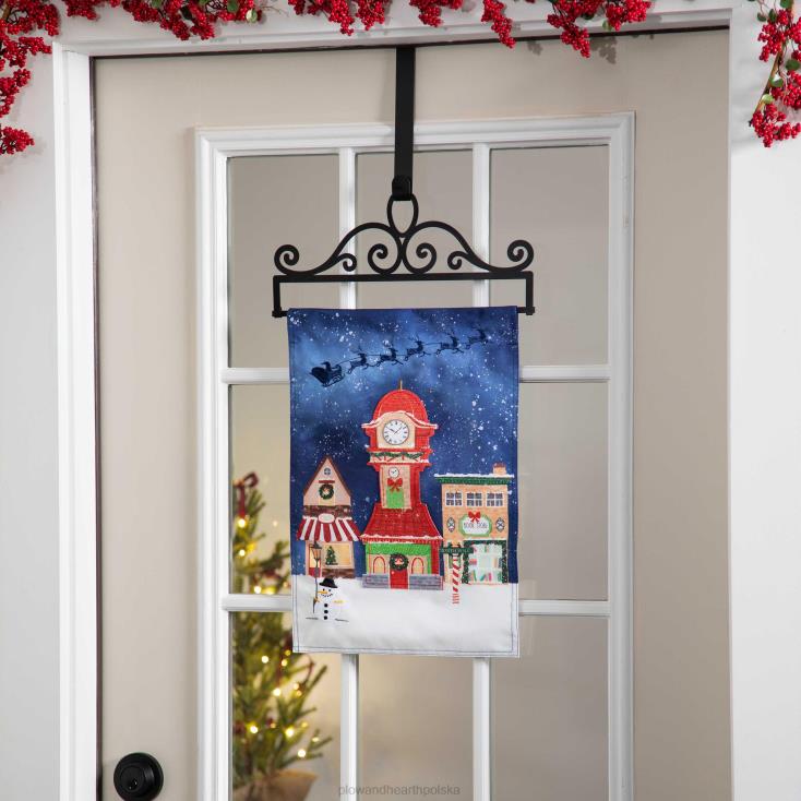 Plow & Hearth Wigilijna lniana flaga ogrodowa 02XR6528 sezonowe i prezenty