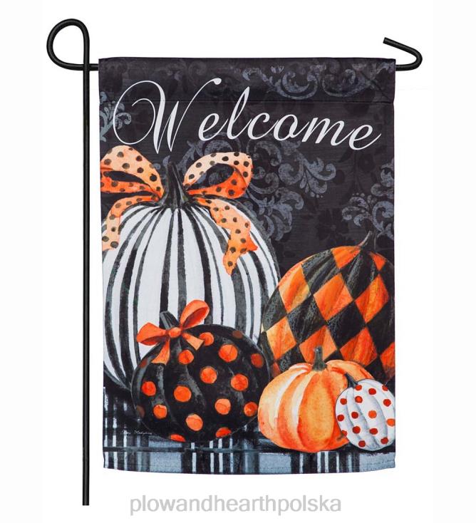 Plow & Hearth elegancka zamszowa flaga ogrodowa w kratę i kropki 02XR63117 sezonowe i prezenty