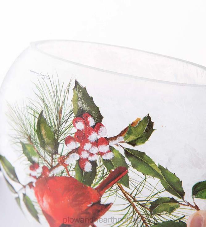 Plow & Hearth Zimowe kardynały – oświetlenie akcentujące z matowego szkła 02XR62144 sezonowe i prezenty