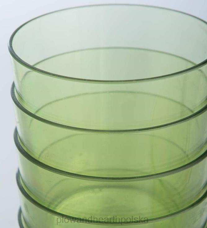 Plow & Hearth Krótkie akrylowe spodenki w kolorze zieleni mchu, 15 uncji. kubki, zestaw 6 szt 02XR63147 sezonowe i prezenty