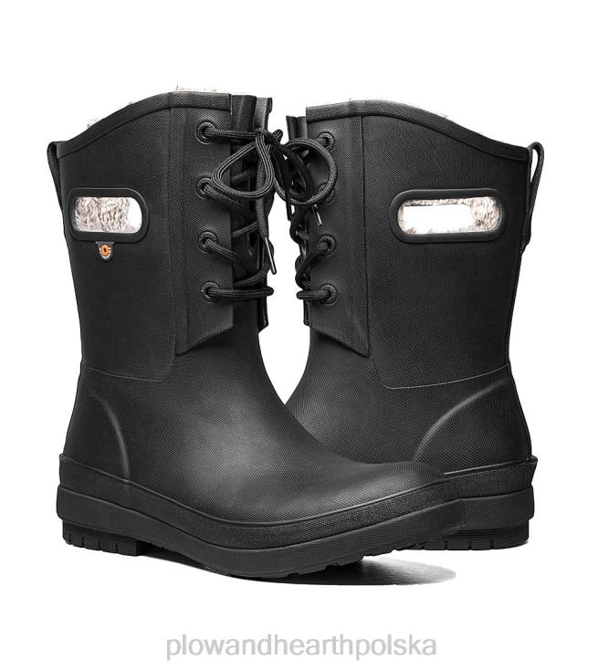Plow & Hearth Bogs Amanda Plush II sznurowane wodoodporne kalosze przeciwdeszczowe - czarne - rozmiar 07 02XR61075 sezonowe i prezenty
