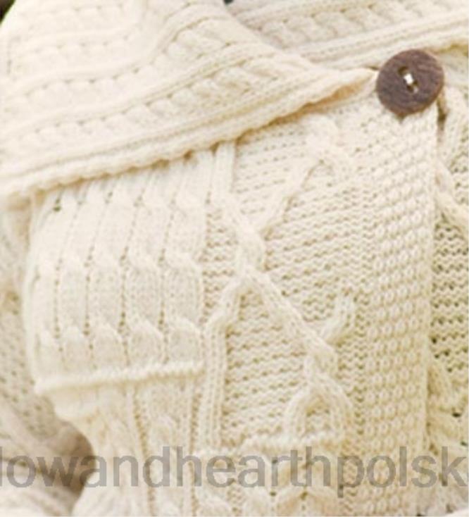 Plow & Hearth Sweter corina z wełny merynosów zapinany z przodu na jeden guzik - musztardowy - l (12-14) 02XR62981 sezonowe i prezenty